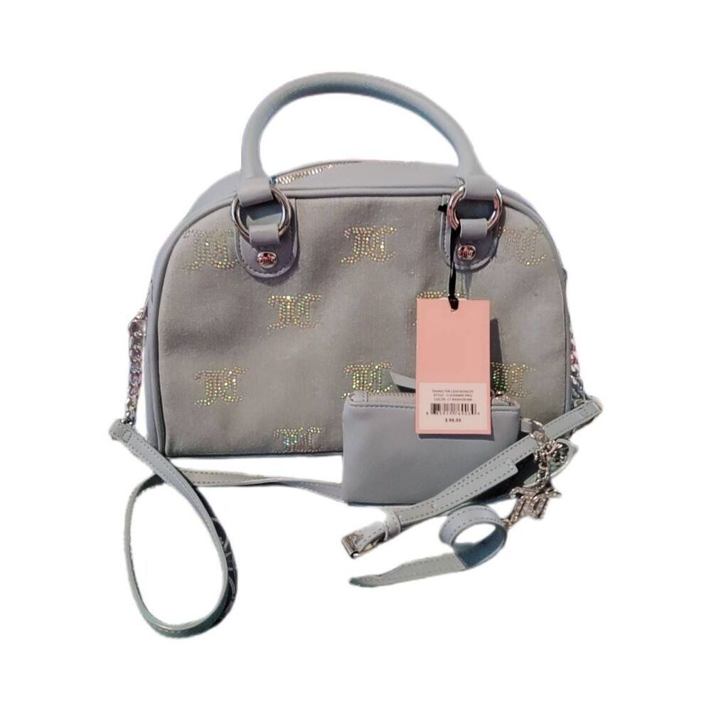 NWT~JUICYโCOUTURE Lt. Wash Denim Taking the Lead Bowler Style Satchel Bag